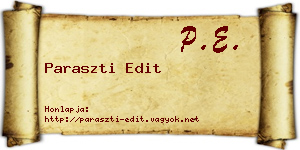 Paraszti Edit névjegykártya